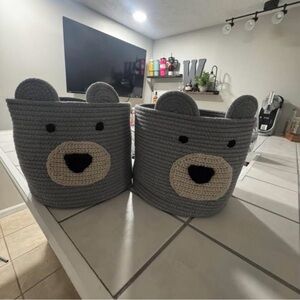 Target Gray Bear Storage Baskets